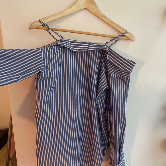 MANGO Off-shoulder striped shirt - Picture 5 of 7